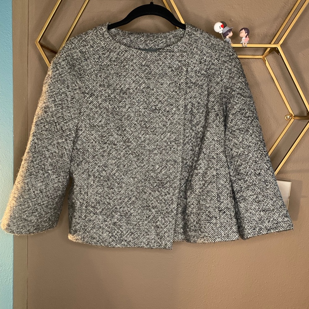 Banana Republic Black and White Tweed Coat